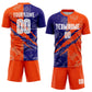 Custom Graffiti Pattern Dark Purple-Orange Scratch Sublimation Soccer Uniform Jersey Limited