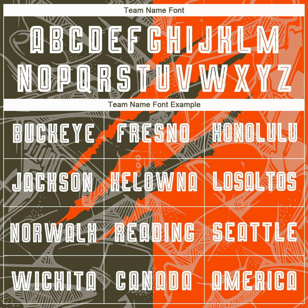 Custom Graffiti Pattern Olive-Orange Scratch Sublimation Soccer Uniform Jersey Limited