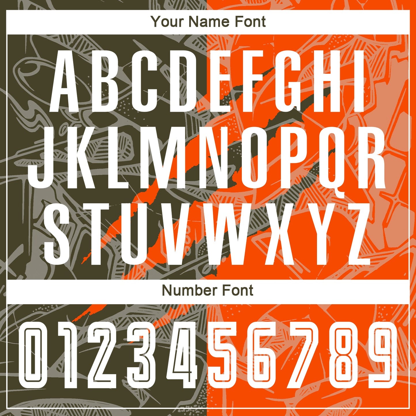 Custom Graffiti Pattern Olive-Orange Scratch Sublimation Soccer Uniform Jersey Limited