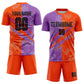 Custom Graffiti Pattern Black Medium Purple-Orange Scratch Sublimation Soccer Uniform Jersey Limited