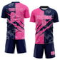 Custom Graffiti Pattern Pink-Navy Scratch Sublimation Soccer Uniform Jersey Limited
