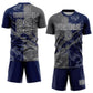 Custom Graffiti Pattern Steel Gray-Navy Scratch Sublimation Soccer Uniform Jersey Limited