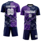 Custom Graffiti Pattern Purple-Navy Scratch Sublimation Soccer Uniform Jersey Limited