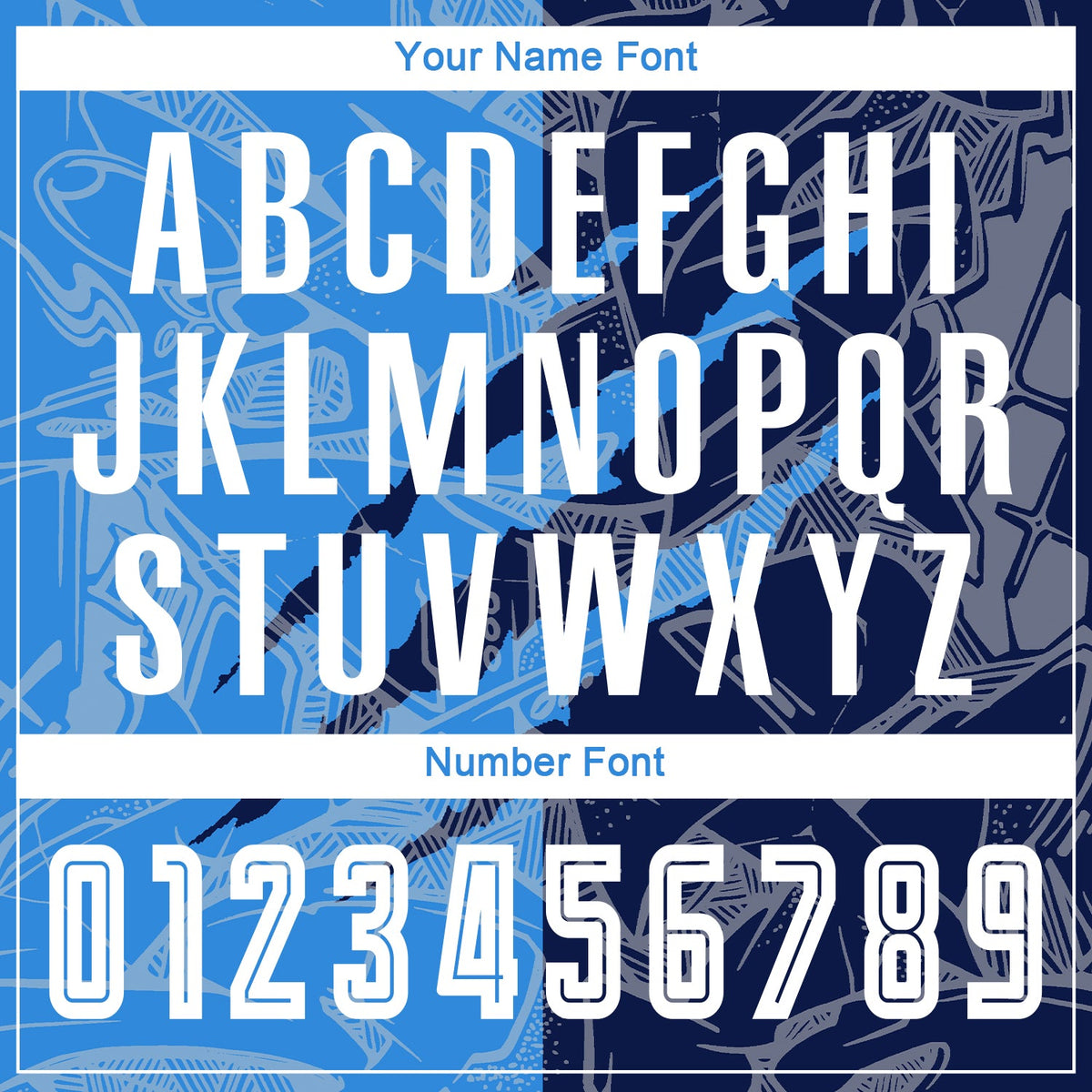 Custom Graffiti Pattern Powder Blue-Navy Scratch Sublimation Soccer Uniform Jersey Limited