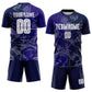 Custom Graffiti Pattern Dark Purple-Navy Scratch Sublimation Soccer Uniform Jersey Limited