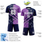 Custom Graffiti Pattern Medium Purple-Navy Scratch Sublimation Soccer Uniform Jersey Limited