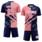 Custom Graffiti Pattern Medium Pink-Navy Scratch Sublimation Soccer Uniform Jersey Limited
