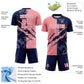 Custom Graffiti Pattern Medium Pink-Navy Scratch Sublimation Soccer Uniform Jersey Limited