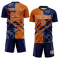 Custom Graffiti Pattern Texas Orange-Navy Scratch Sublimation Soccer Uniform Jersey Limited