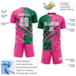 Custom Graffiti Pattern Kelly Green-Pink Scratch Sublimation Soccer Uniform Jersey Limited