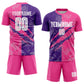 Custom Graffiti Pattern Purple-Pink Scratch Sublimation Soccer Uniform Jersey Limited
