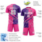 Custom Graffiti Pattern Purple-Pink Scratch Sublimation Soccer Uniform Jersey Limited