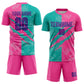Custom Graffiti Pattern Purple Teal-Pink Scratch Sublimation Soccer Uniform Jersey Limited