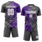 Custom Graffiti Pattern Steel Gray-Purple Scratch Sublimation Soccer Uniform Jersey Limited
