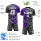 Custom Graffiti Pattern Steel Gray-Purple Scratch Sublimation Soccer Uniform Jersey Limited