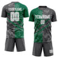 Custom Graffiti Pattern Kelly Green-Steel Gray Scratch Sublimation Soccer Uniform Jersey Limited