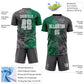 Custom Graffiti Pattern Kelly Green-Steel Gray Scratch Sublimation Soccer Uniform Jersey Limited