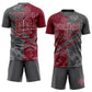 Custom Graffiti Pattern Crimson-Steel Gray Scratch Sublimation Soccer Uniform Jersey Limited