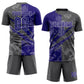 Custom Graffiti Pattern Dark Purple-Steel Gray Scratch Sublimation Soccer Uniform Jersey Limited