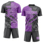 Custom Graffiti Pattern Medium Purple-Steel Gray Scratch Sublimation Soccer Uniform Jersey Limited