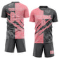 Custom Graffiti Pattern Medium Pink-Steel Gray Scratch Sublimation Soccer Uniform Jersey Limited