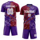 Custom Graffiti Pattern Maroon-Purple Scratch Sublimation Soccer Uniform Jersey Limited