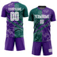 Custom Graffiti Pattern Midnight Green-Purple Scratch Sublimation Soccer Uniform Jersey Limited