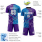 Custom Graffiti Pattern Blue-Purple Scratch Sublimation Soccer Uniform Jersey Limited
