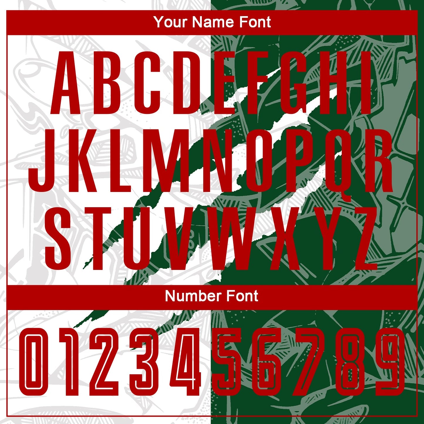 Custom Graffiti Pattern Red-Green Scratch Sublimation Soccer Uniform Jersey Limited