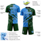 Custom Graffiti Pattern Powder Blue-Green Scratch Sublimation Soccer Uniform Jersey Limited