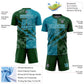 Custom Graffiti Pattern Teal-Green Scratch Sublimation Soccer Uniform Jersey Limited