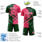 Custom Graffiti Pattern Neon Pink-Green Scratch Sublimation Soccer Uniform Jersey Limited