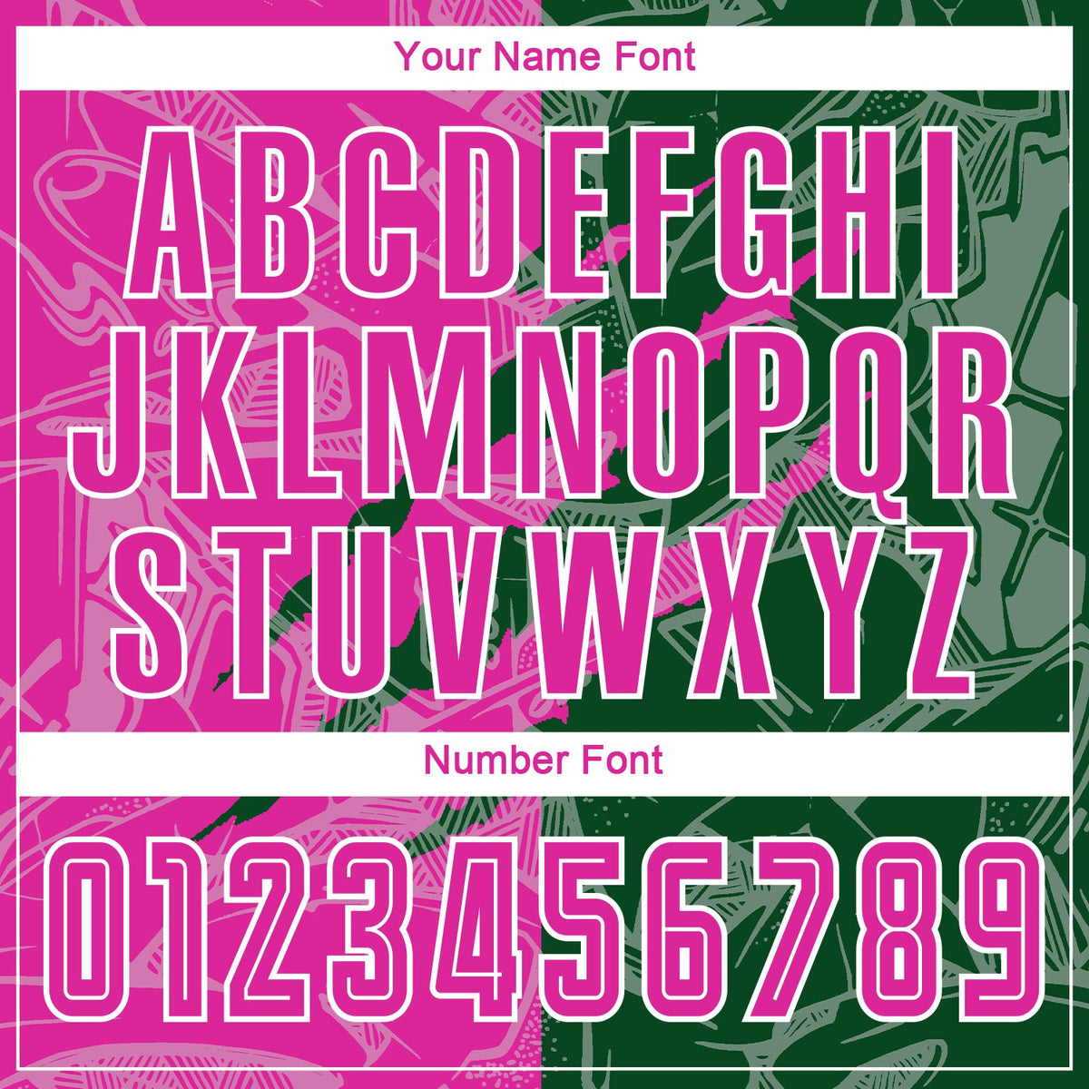 Custom Graffiti Pattern Deep Pink-Green Scratch Sublimation Soccer Uniform Jersey Limited