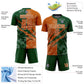 Custom Graffiti Pattern Texas Orange-Green Scratch Sublimation Soccer Uniform Jersey Limited