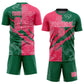 Custom Graffiti Pattern Neon Pink-Kelly Green Scratch Sublimation Soccer Uniform Jersey Limited