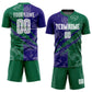Custom Graffiti Pattern Dark Purple-Kelly Green Scratch Sublimation Soccer Uniform Jersey Limited