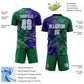 Custom Graffiti Pattern Dark Purple-Kelly Green Scratch Sublimation Soccer Uniform Jersey Limited