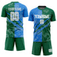 Custom Graffiti Pattern Powder Blue-Kelly Green Scratch Sublimation Soccer Uniform Jersey Limited