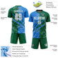 Custom Graffiti Pattern Powder Blue-Kelly Green Scratch Sublimation Soccer Uniform Jersey Limited