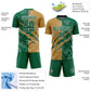 Custom Graffiti Pattern Kelly Green-Old Gold Scratch Sublimation Soccer Uniform Jersey Limited