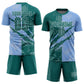 Custom Graffiti Pattern Teal-Light Blue Scratch Sublimation Soccer Uniform Jersey Limited