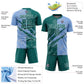 Custom Graffiti Pattern Teal-Light Blue Scratch Sublimation Soccer Uniform Jersey Limited