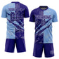 Custom Graffiti Pattern Dark Purple-Light Blue Scratch Sublimation Soccer Uniform Jersey Limited