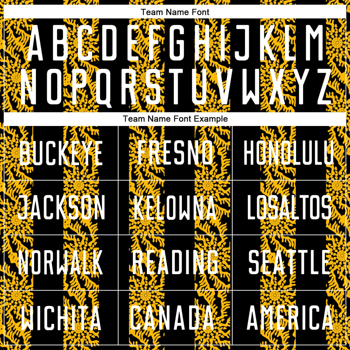 Custom Black White-Gold Abstract Shape Sublimation Soccer Uniform Jersey Limited