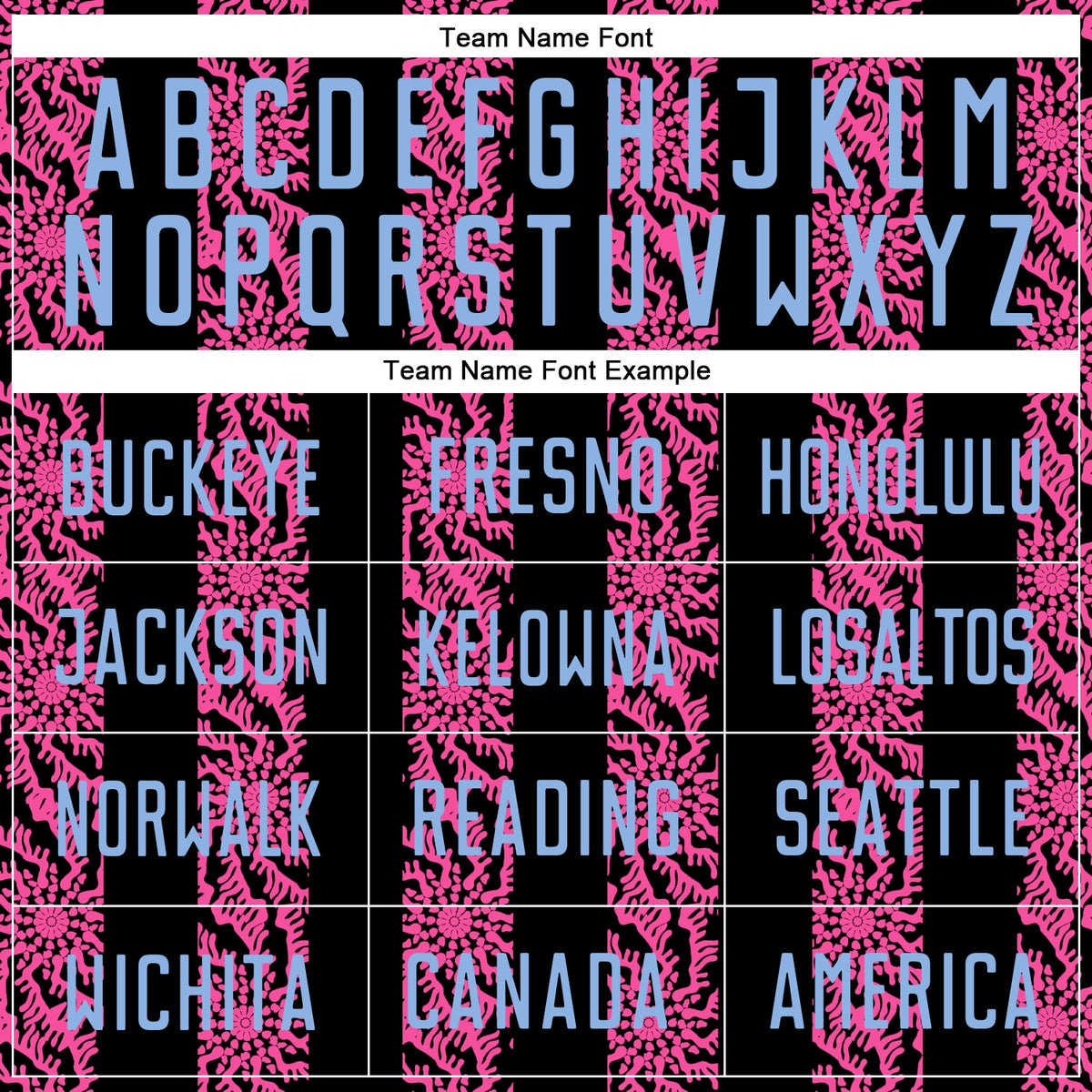 Custom Black Light Blue-Pink Abstract Shape Sublimation Soccer Uniform Jersey Limited