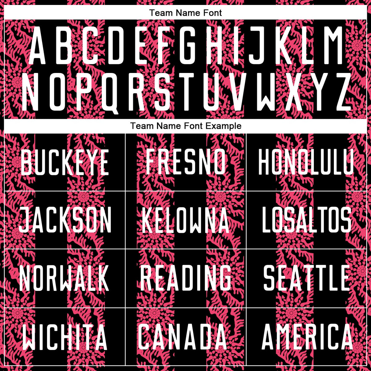 Custom Black White-Neon Pink Abstract Shape Sublimation Soccer Uniform Jersey Limited