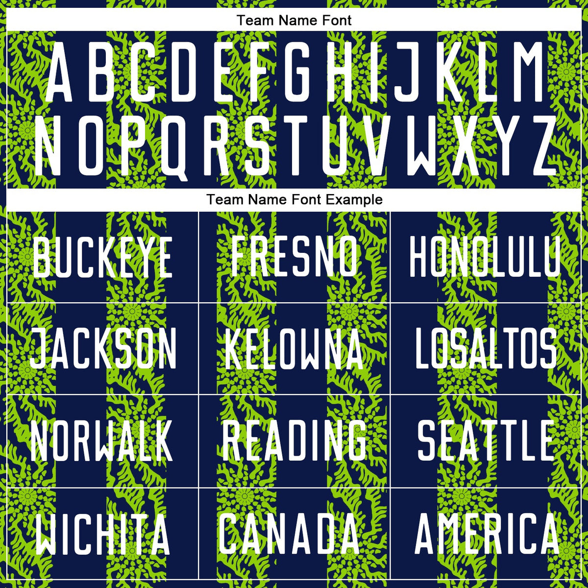 Custom Navy White-Neon Green Abstract Shape Sublimation Soccer Uniform Jersey Limited