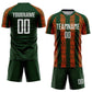 Custom Green White-Orange Abstract Shape Sublimation Soccer Uniform Jersey Limited