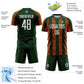 Custom Green White-Orange Abstract Shape Sublimation Soccer Uniform Jersey Limited