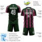 Custom Green White-Pink Abstract Shape Sublimation Soccer Uniform Jersey Limited